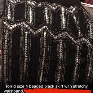 Beautifully beaded black skirt from Torrid